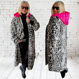 Sweat Mantel "PINK HOOD", Leo-grau