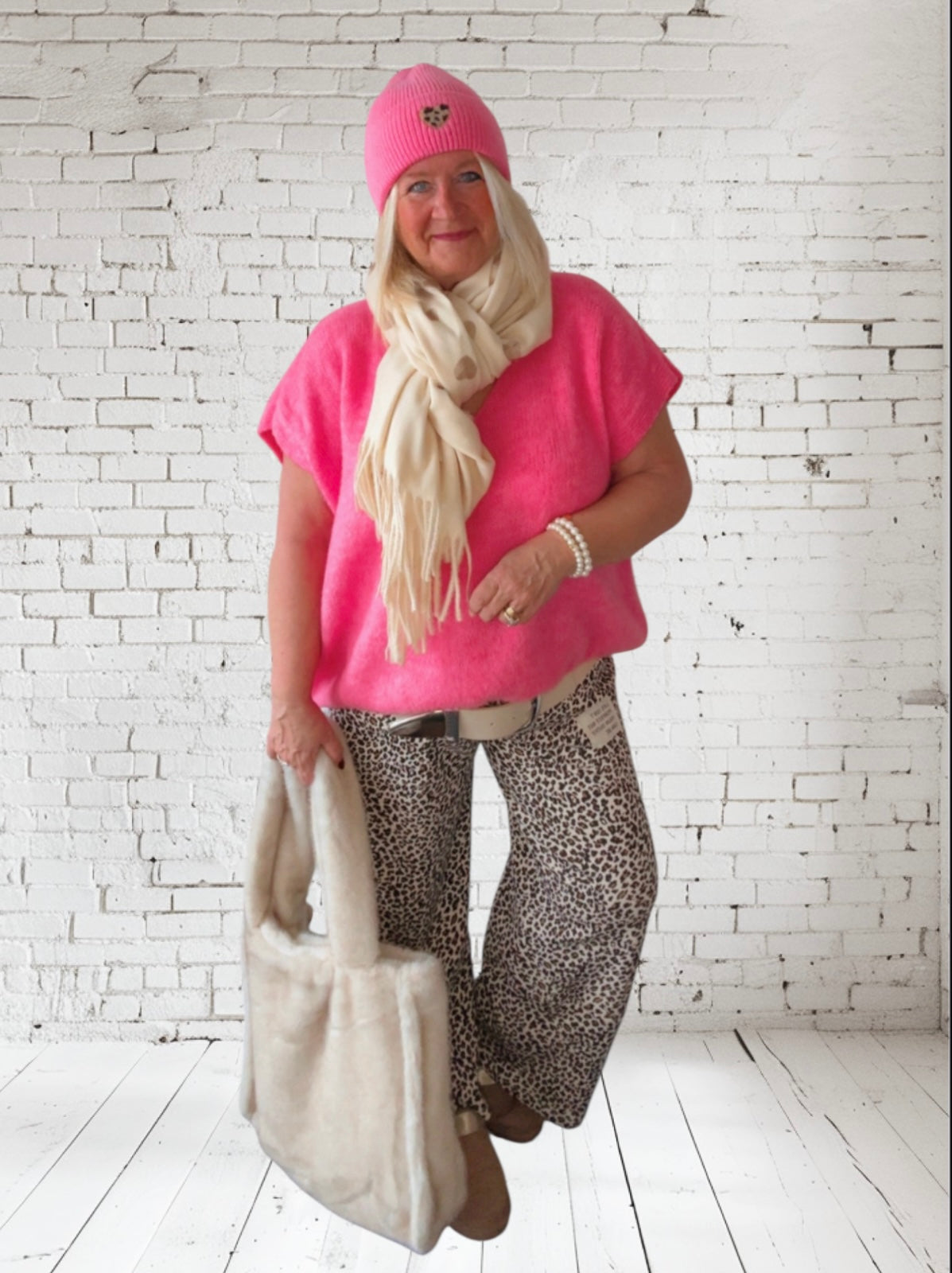 Schal "LOVELY HEART", vanille