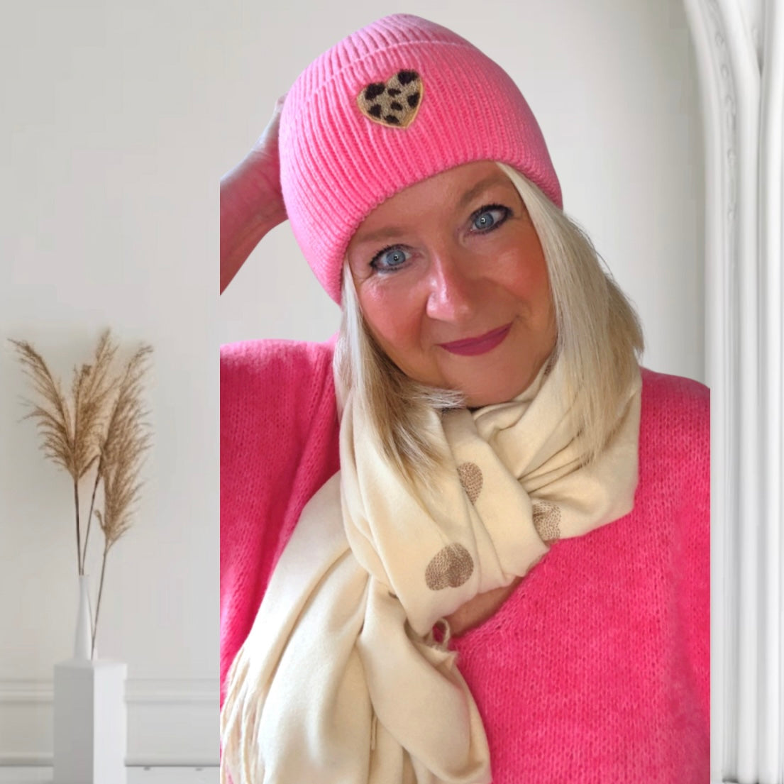 Schal "LOVELY HEART", vanille