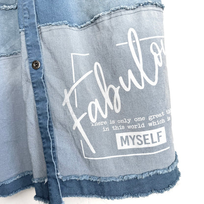 Jeans Mantel "FABULOUS" mit Kapuze, light denim