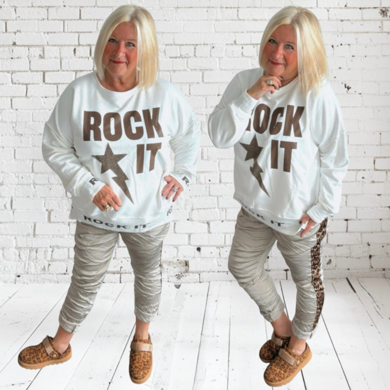 Jogg Pant "SHINY LEO", beige