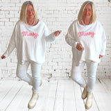 Sweatshirt "MERRY", weiß