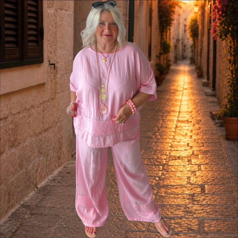 Viskose 2-Teiler "CHICO", candy rosa