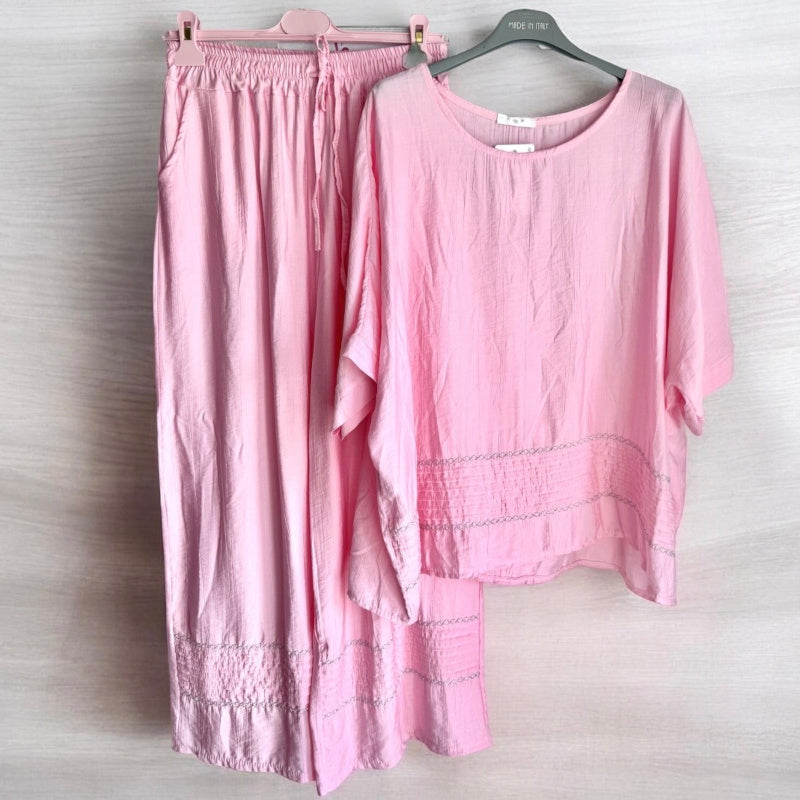 Viskose 2-Teiler "CHICO", candy rosa