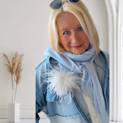 Jeans Mantel "FABULOUS" mit Kapuze, light denim