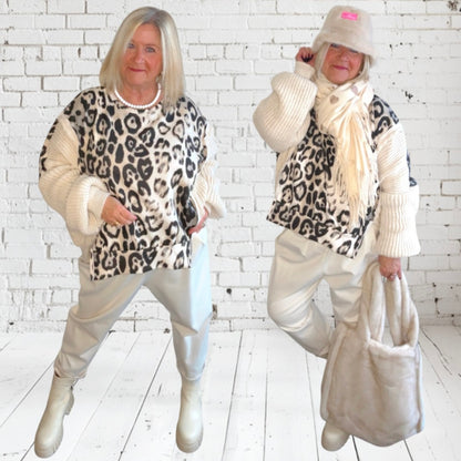 Sweatshirt mit Roundneck "LEO", beige