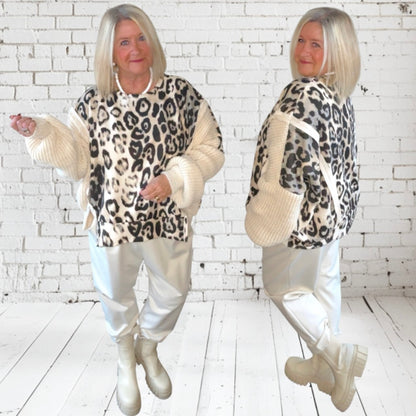 Sweatshirt mit Roundneck "LEO", beige