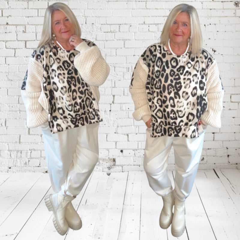 Sweatshirt mit Roundneck "LEO", beige