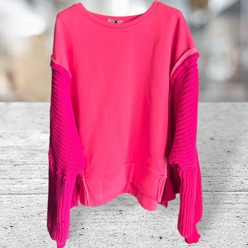 Sweatshirt mit Roundneck "BRIGHT NEON", pink