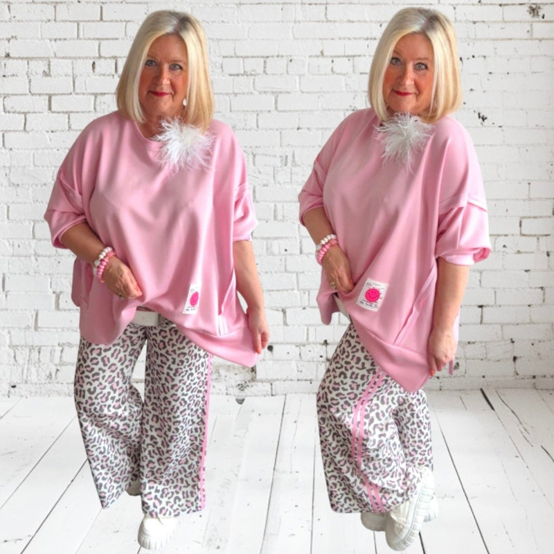 Viskose Sweater "LUCKY", rosa