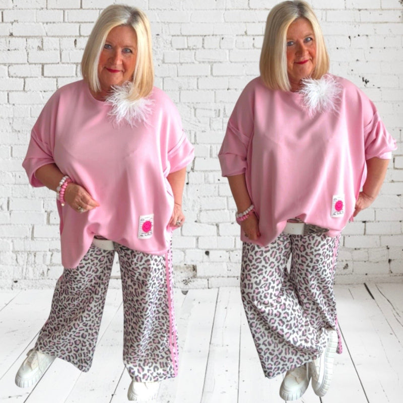Viskose Sweater "LUCKY", rosa