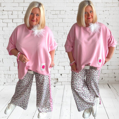 Viskose Sweater "LUCKY", rosa