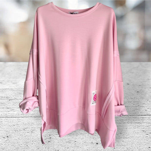 Viskose Sweatshirt "LUCKY", rosa