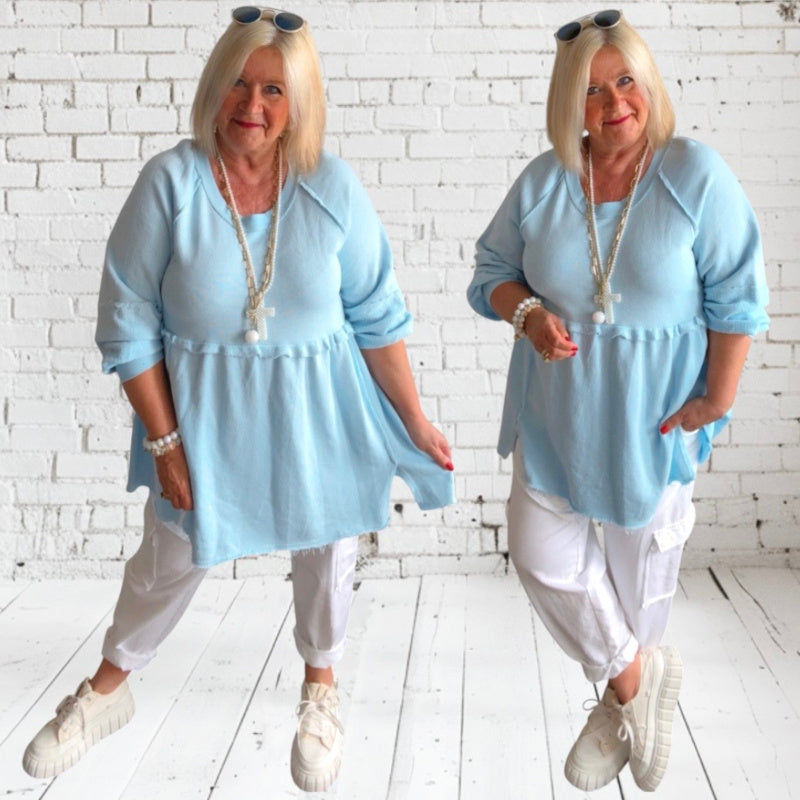 Sweater "LIKE A DRESS", hellblau