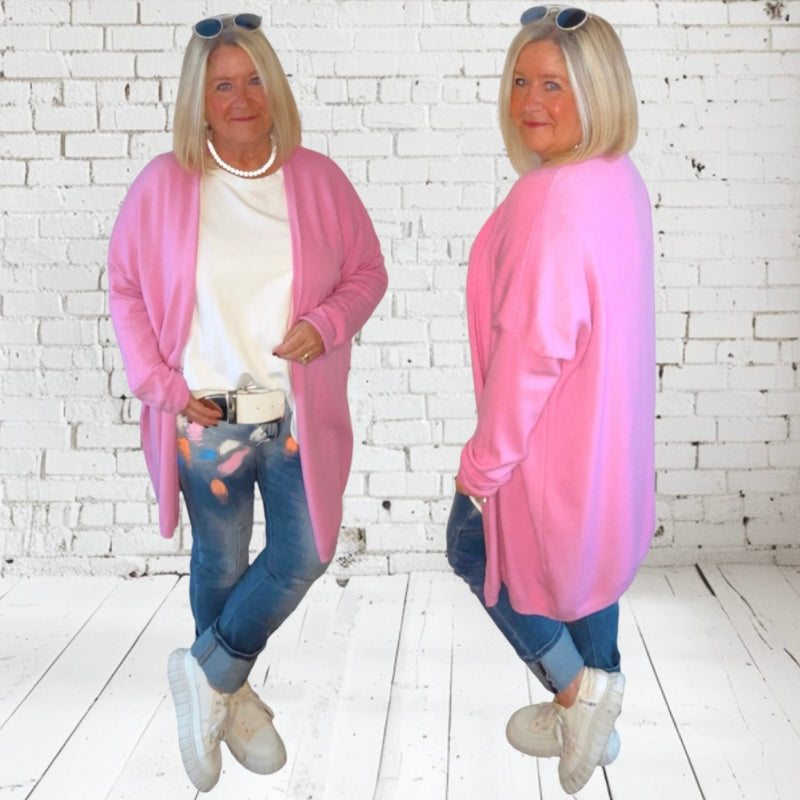 Strickjacke | Cardigan "SARAH", dunkel rosa