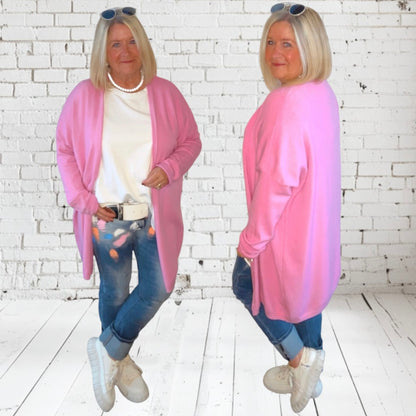 Strickjacke | Cardigan "SARAH", dunkel rosa