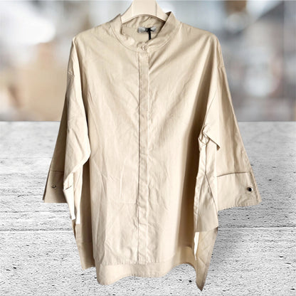 Bluse "MANDARIN" mit Stehkragen, beige