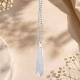 lange Halskette CRYSTALS mit Tropfenanhänger, taupe