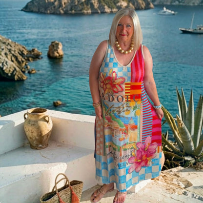 Maxi Kleid "AMALFI" mit Lurex, multi