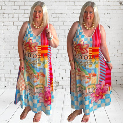 Maxi Kleid "AMALFI" mit Lurex, multi
