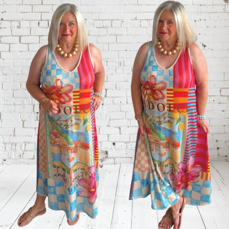 Maxi Kleid "AMALFI" mit Lurex, multi