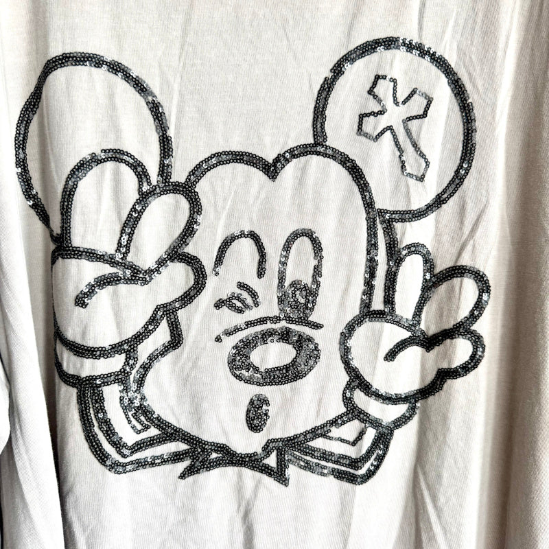 oversized Langarm Shirt "MOUSE", beige (lieferbar ab ca. 09.09.)