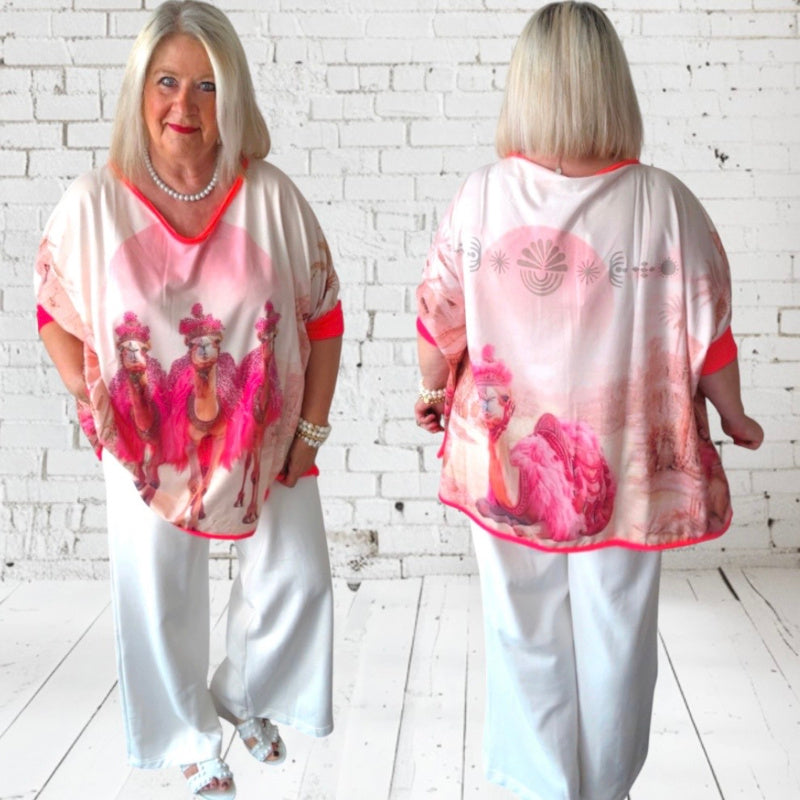 ROSE Shirt "ORIENT", pink/multi