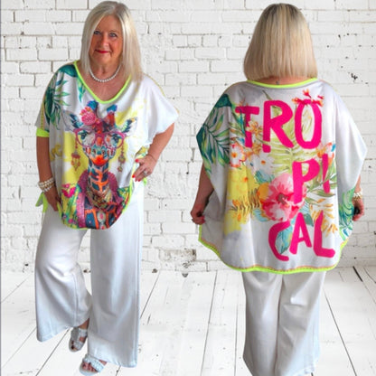 ROSE Shirt "TROPICAL", gelb/multi