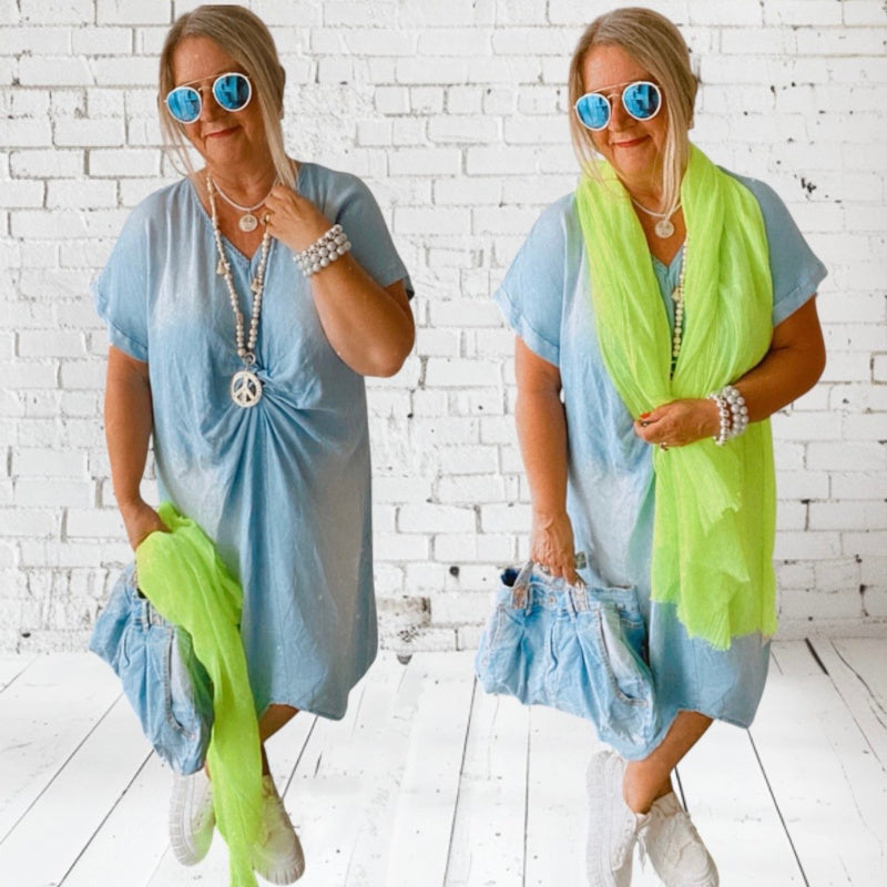 Kleid "TWISTED", light denim