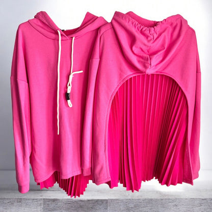 Hoodie mit Plissee "IN MOTION", pink