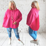 Hoodie mit Plissee "IN MOTION", pink