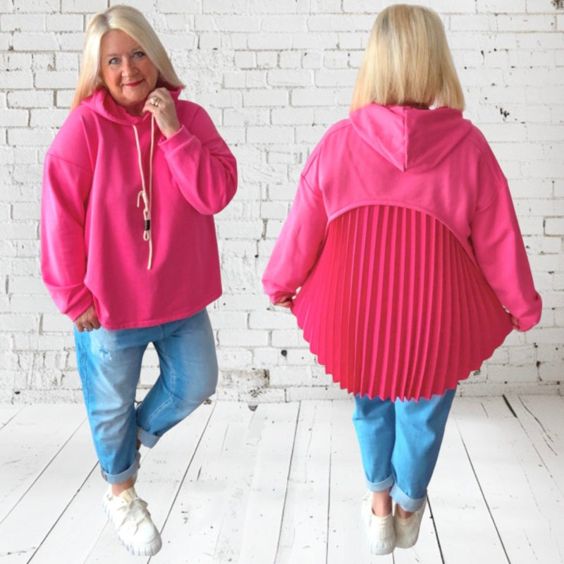 Hoodie mit Plissee "IN MOTION", pink