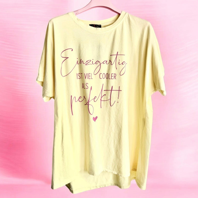 T-Shirt "EINZIGARTIG", gelb