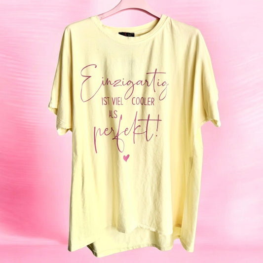 T-Shirt "EINZIGARTIG", gelb