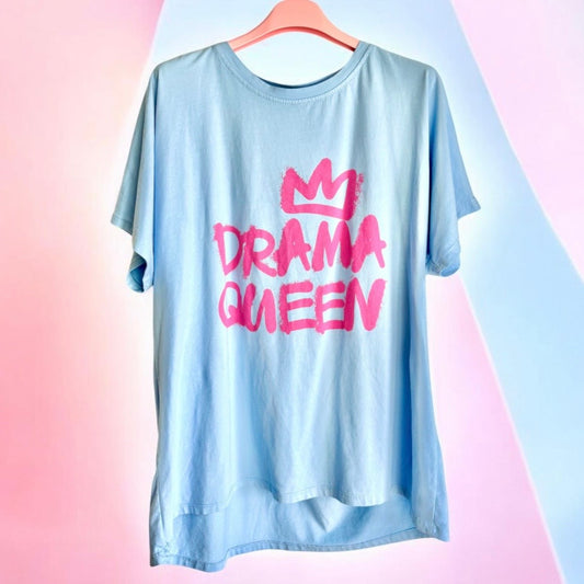 T-Shirt "DRAMA QUEEN" 👑, hellblau