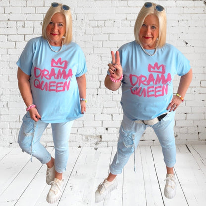 T-Shirt "DRAMA QUEEN" 👑, hellblau