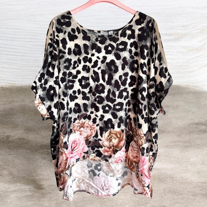 Viskose Shirt "ROMANTIC LEO", beige/schwarz