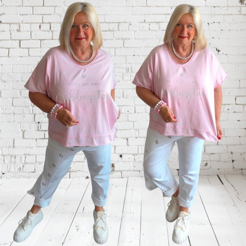 T-Shirt "LIEBLINGSTAG", barbie rosa