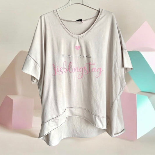 T-Shirt "LIEBLINGSTAG", beige
