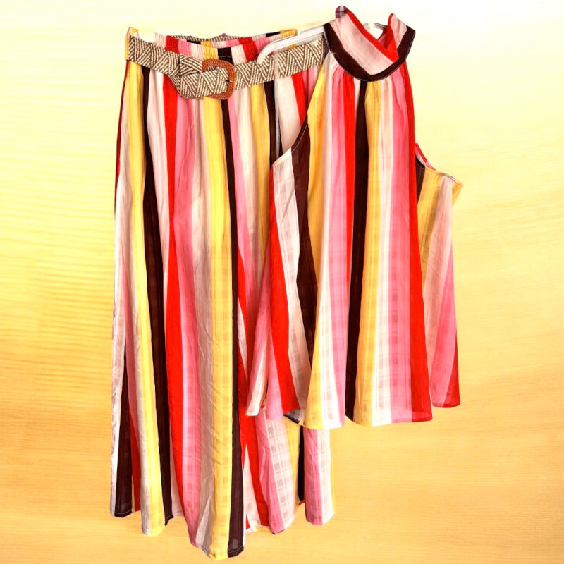 2-Teiler "CALIFORNIA SUN", gelb/rosa/rot/braun