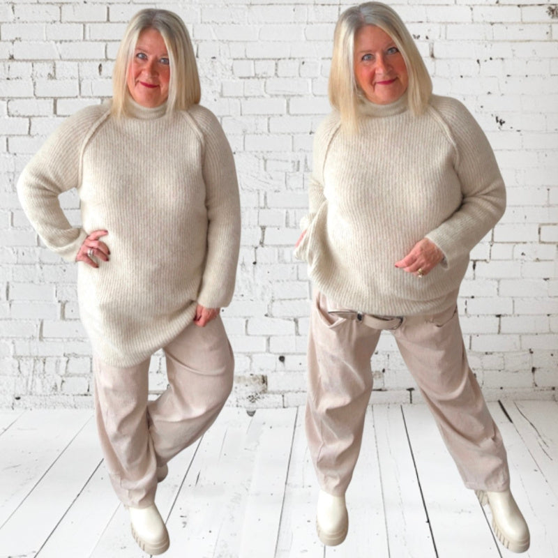 Long Pullover "ALPACA", beige