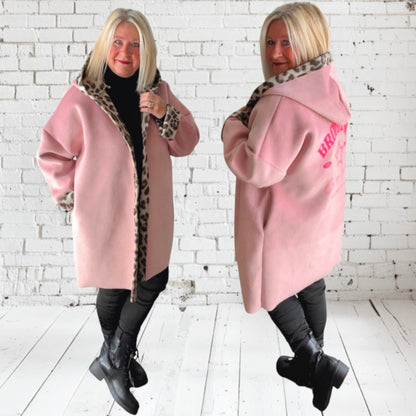 Softshell Mantel "BROOKLYN" mit Kapuze, rosé