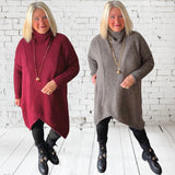 Long Pullover | Strickkleid "KNIT" mit Rollkragen