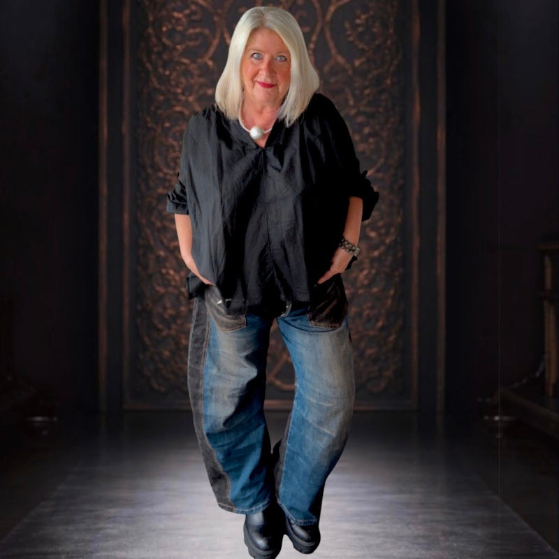 SEXY WOMAN Jeans "TWO TONE" mit Barrel-Bein
