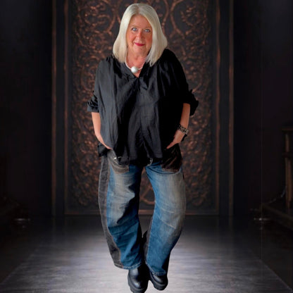 SEXY WOMAN Jeans "TWO TONE" mit Barrel-Bein