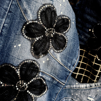 SEXY WOMAN Jeans "BLACK BLOSSOM"