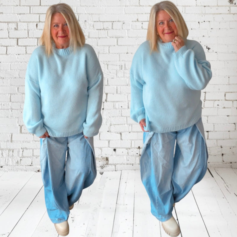 Pullover "IT IS WHAT IT IS", hellblau