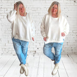 Viskose Sweatshirt "PERFECT", weiß