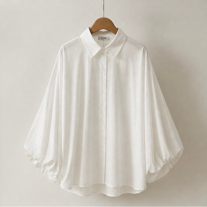 Popeline Bluse "VALLO BALLOON", weiß