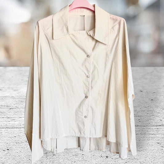 Bluse "MODY" mit versetzter Knopfleiste, creme